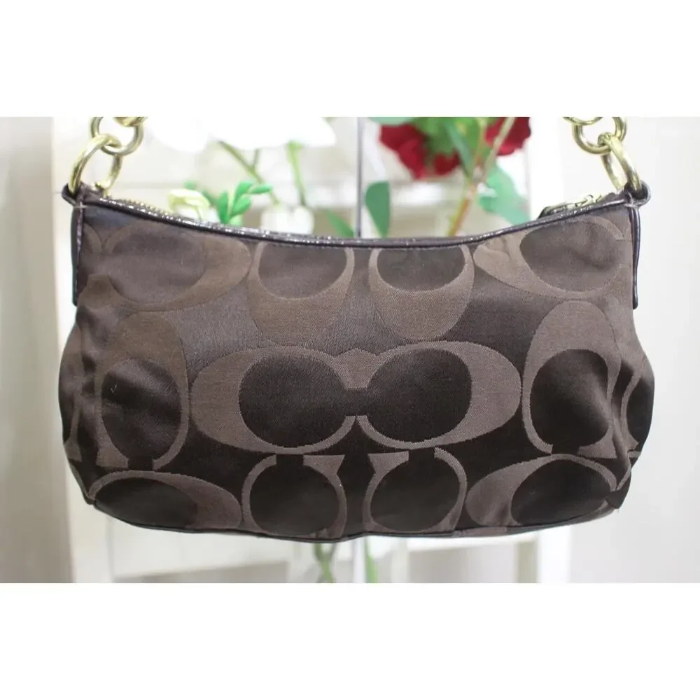 COACH SIGNATURE STRIPE DEMI CROSSBODY BAG #F18035 ([u170